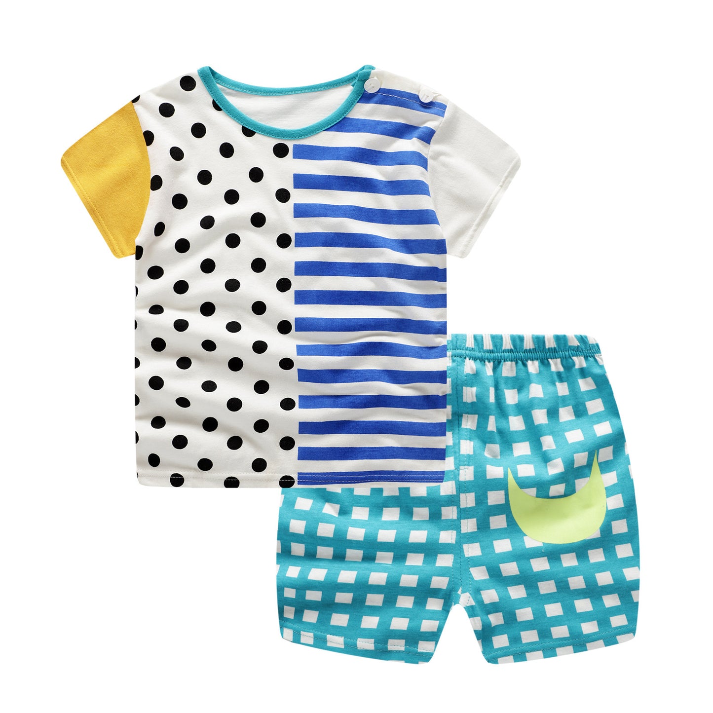 New Summer Children's Cotton Short-sleeved Suit Boys And Girls