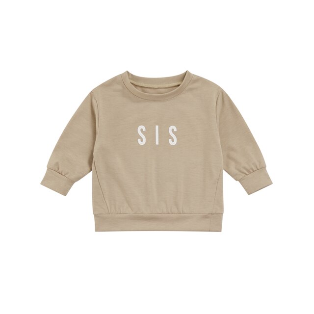 Toddler Solid Letter Print Pullover
