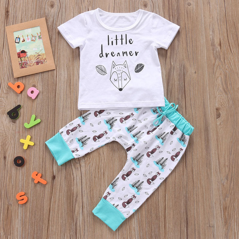 Newborn Baby Clothes Set T-shirt Tops+Pants Little Boys Set Outfit