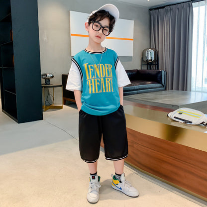 Children's Clothing Boys Summer Short-sleeved Suit