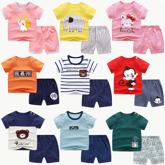 Children's cotton short sleeve shorts suit