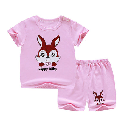 Children's cotton short sleeve shorts suit