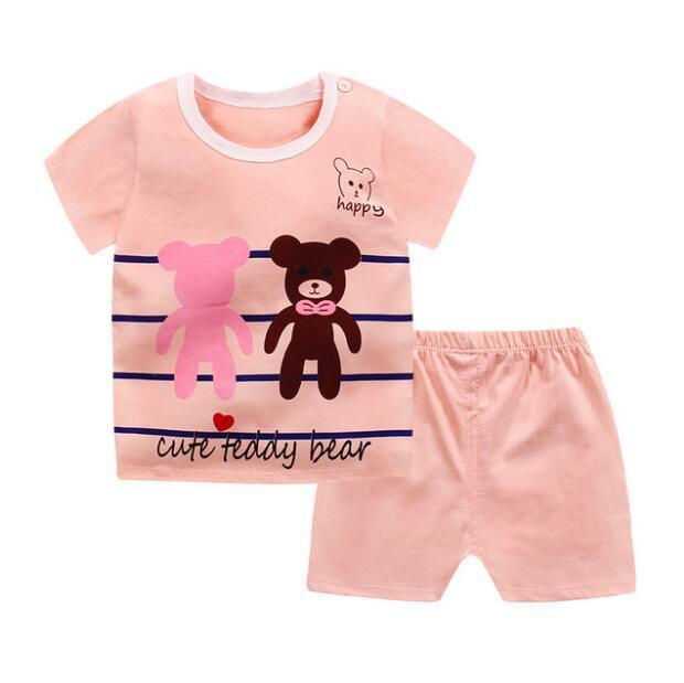 Children's cotton short sleeve shorts suit