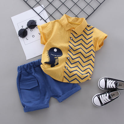 Two-piece Cotton Little T-shirt Shorts