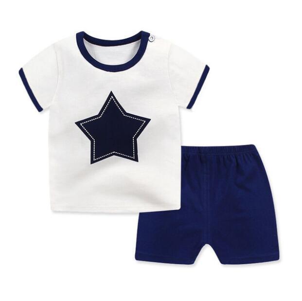 Children's cotton short sleeve shorts suit