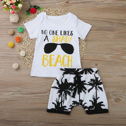 Two-piece printed T-shirt shorts