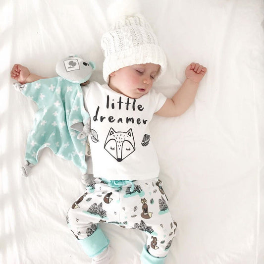 Newborn Baby Clothes Set T-shirt Tops+Pants Little Boys Set Outfit