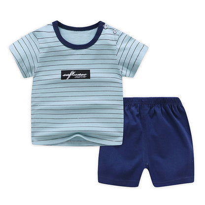 Children's cotton short sleeve shorts suit