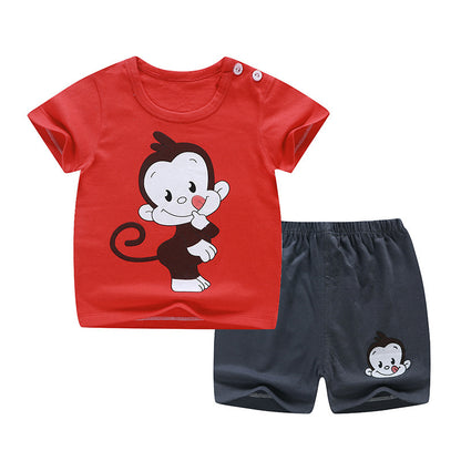 Children's cotton short sleeve shorts suit