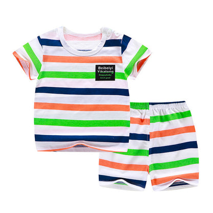 Children's cotton short sleeve shorts suit