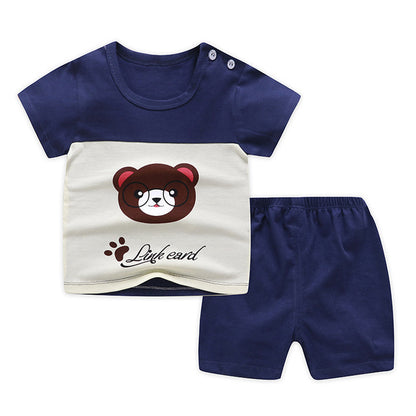 Children's cotton short sleeve shorts suit