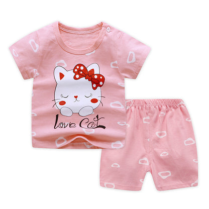 Children's cotton short sleeve shorts suit