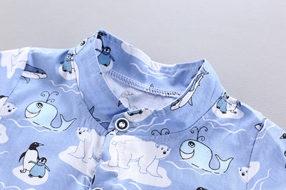 Boy baby infant child suit shirt short sleeve suit