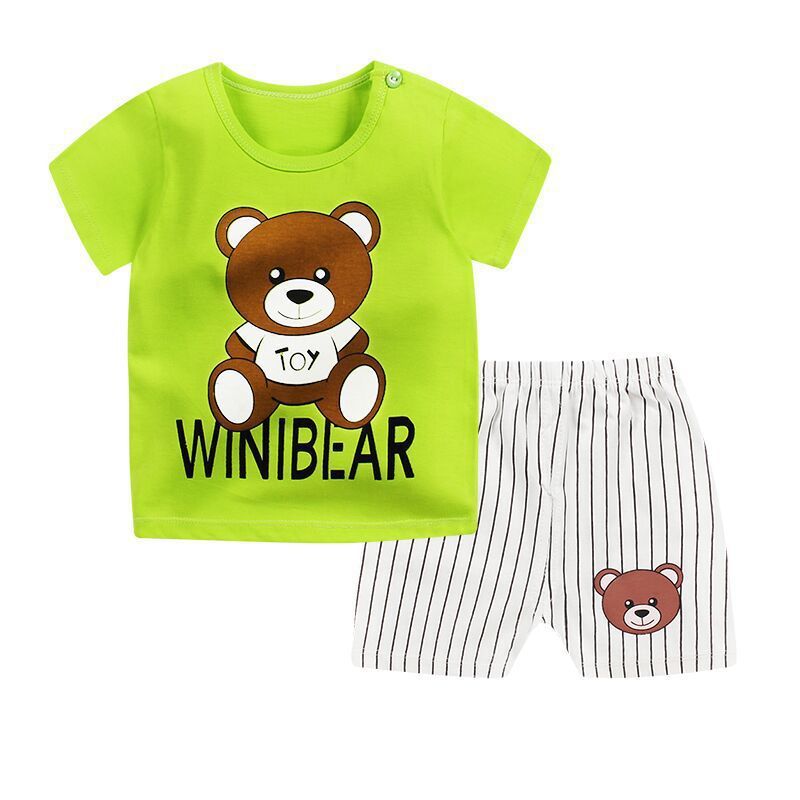 Children's cotton short sleeve shorts suit