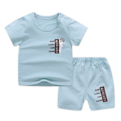 Children's cotton short sleeve shorts suit