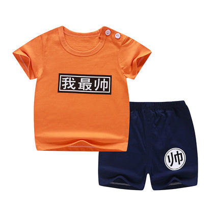 Children's cotton short sleeve shorts suit