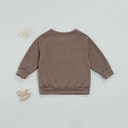 Toddler Solid Letter Print  Pullover